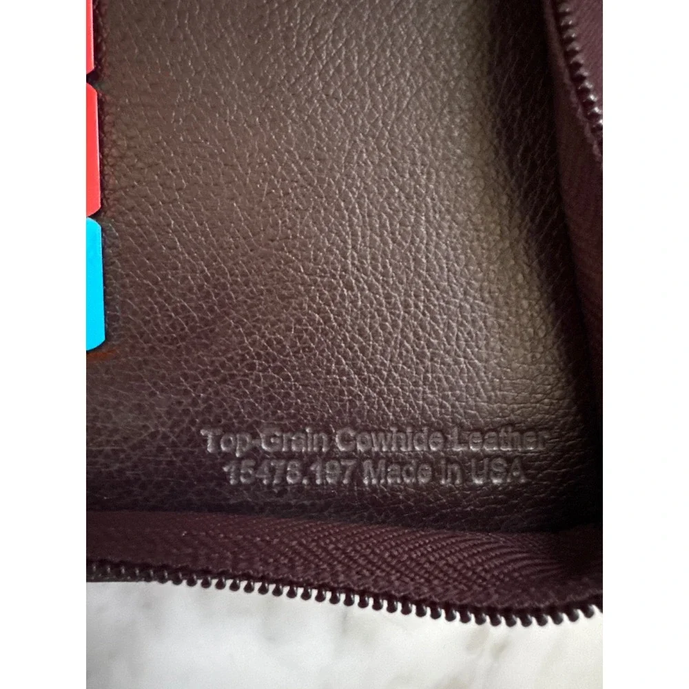 Franklin Quest Burgundy Top Grain Leather Zippered 7-Ring Day Planner 15478 USA